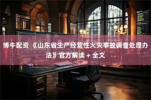 博牛配资 《山东省生产经营性火灾事故调查处理办法》官方解读 + 全文