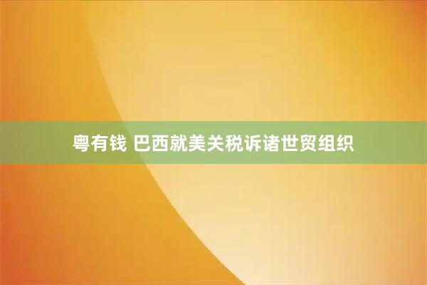 粤有钱 巴西就美关税诉诸世贸组织